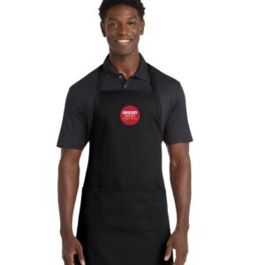 A700 Port Authority® Easy Care Extra Long Bib Apron with Stain Release Black